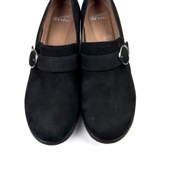 Dansko Clio Shoes 42 Black Nubuck Leather Wedge Shoes Womens Slip On 12 - Picture 5 of 13